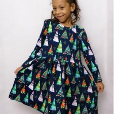 Sukienka świąteczna dla dziewczynki choinki