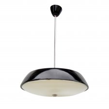 Czarna metalowa lampa sufitowa Model 1117/3, proj. J. Hurka, Napako, Czechosłowacja, lata 60.
