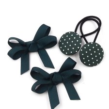 Komplet do włosów gumki i spinki Dottie Green