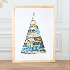 KOLAŻ - CHOINKA NA ŚCIANĘ "ŚNIEŻNE ISKRY"