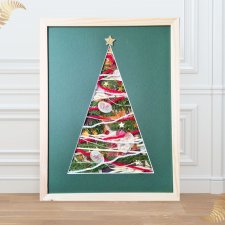 KOLAŻ - CHOINKA NA ŚCIANĘ "PIĘKNA TRADYCJA"