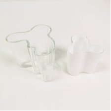 Mid Century para wazonów- naczyń szklanych, Littala, proj. Alvar Aalto, Finlandia lata 80.