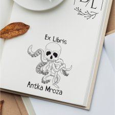 Stempel Ex Libris Exlibris personalizowana Czacha Ośmiornica