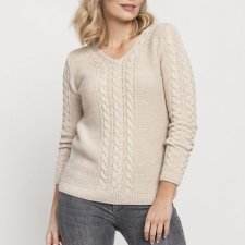 Klasyczny sweter - SWE186 beż MKM