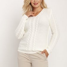 Klasyczny sweter - SWE186 ecru MKM