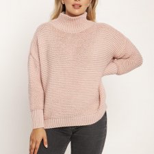 Sweter z golfem - SWE246 róż MKM