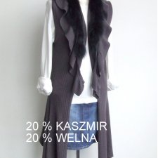 długa szara kamizela sweter kaszmir r. M/L/XL  Preziosa