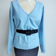 jasnoniebieski zapinany sweter basic r. L