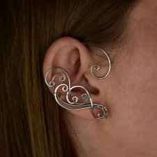 Oryginalne nausznice kolczyki kamień słoneczny zausznice wire wrapping