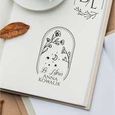 Stempel Ex Libris Exlibris personalizowany KWIATKI 2