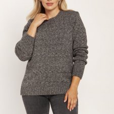 Melanżowy sweter - SWE244 grafitowy - melanż MKM