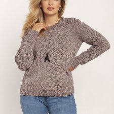 Melanżowy sweter - SWE244 różowy - melanż MKM