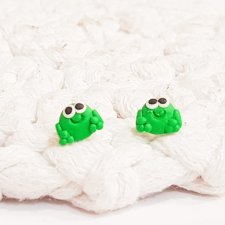 Kolczyki sztyfty -śmieszna żaba - miniaturowe