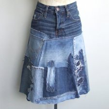 patchworkowa spódnica jeans r. 38