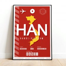 Plakat lotniczy lotnisko Hanoi HAN A3