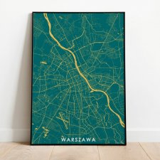 Mapa plakat - Warszawa