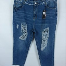 Boohoo Mid Blue spodnie jeans dziury 20 / 48 z metką