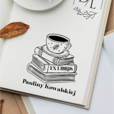 Stempel Ex Libris Exlibris personalizowany Mała czarna Kawa