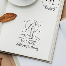 Stempel Ex Libris Exlibris personalizowany Wilk Wyjący