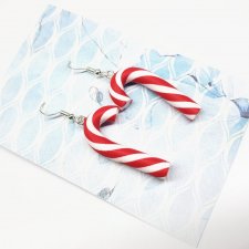 Świąteczne kolczyki cukierki Cukrowe Laski