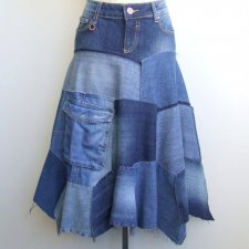 spódnica jeans patchwork r.40