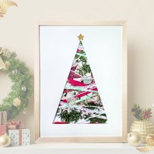 KOLAŻ - CHOINKA NA ŚCIANĘ "UTKANE ŚWIĘTA"