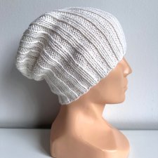 Czapka zimowa damska HELLI 100% Baby Merino 01 Biały - od ręki