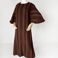 Wełniana maxi sukienka 70's vintage boho