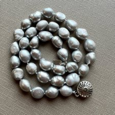 Natural Baroque Silver Pearl - Nowoczesny naszyjnik ❤ Czar i elegancja z natury ❤ Naturalne perły ❤