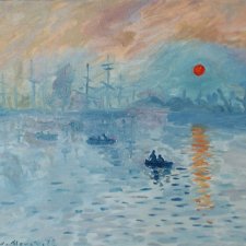 kolorowy obraz olejny do salonu Claude monet impresja wschodzącego słońca