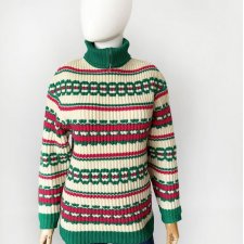 Kolorowy sweter z lat 70-tych