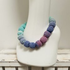 Korale szydełkowe naszyjnik boho handmade bawełna