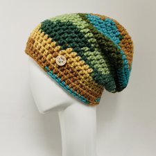 Gruba czapka beanie smerf kolorowa szydełkowa