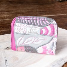 Ręcznie malowany patchworkowy kolorowy portfel damski