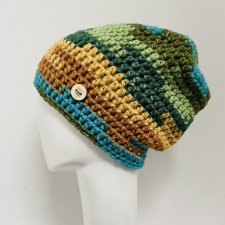 Gruba czapka beanie smerf kolorowa szydełkowa
