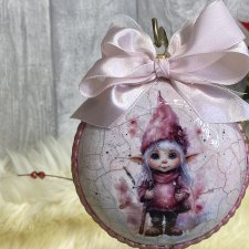 Bombka, bombki choinkowe, ręcznie robione decoupage