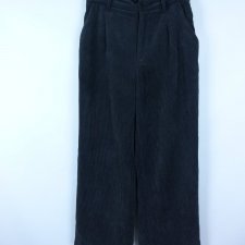 Sztruksowe grafitowe spodnie proste szerokie nogawki / S