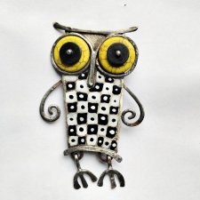 Sowa w kamizelce - broszka