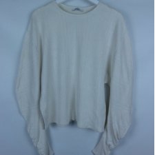 Zara dzianinowa bluzka oversize ecru / S