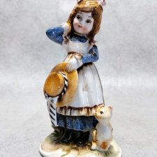 Kato Kogei Porcelana Dziewczynka z kotkiem Japonia
