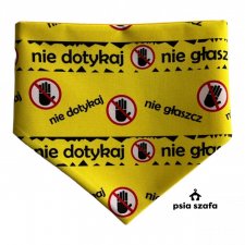 Dwustronna bandana dla psa Nie dotykaj! rozmiar XL