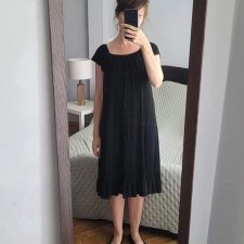 Czarna sukienka vintage z wiskozy