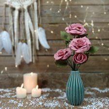 Bukiet różowych róż; kwiaty z filcu, handmade