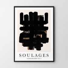 Plakat Soulages Lithographie no3 - format 30x40 cm