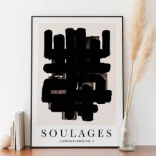 Plakat Soulages Lithographie no3 - format 50x70 cm