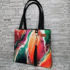 Torebka damska shopper bag torebka na ramię zamykana - abstrakcja