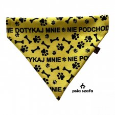 Dwustronna bandana dla psa Nie dotykaj! rozmiar L