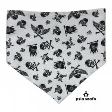 Bandana dla psa zapinana na nap rozmiar XXL Czaszki na białym (425566)