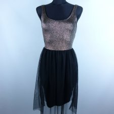 Topshop sukienka na ramiączkach złoto czarna z tiulem 6 / 34