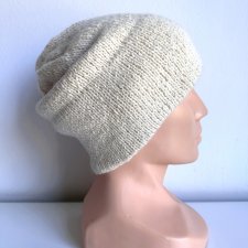 Ręcznie robiona Czapka hand made Tweed 01 Ecru - od ręki. Inne kolory na zamówienie
